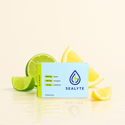 Sealyte citrus electrolyte hydration packets.